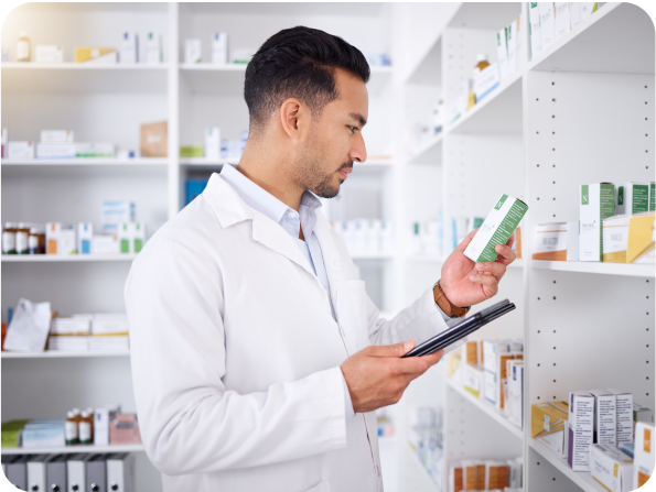 A clinical worker using AMS business intelligence to evaluate the cost of a specialty drug